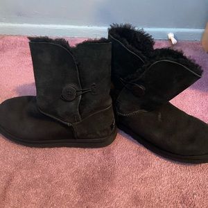 Black Ugh Boots with Button